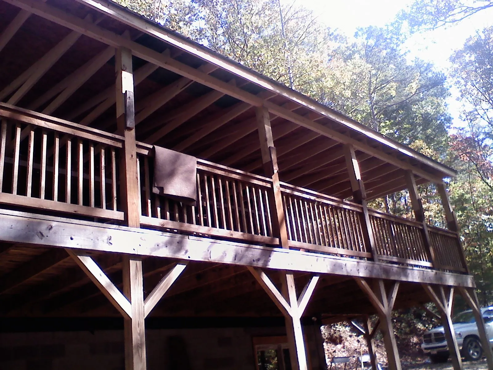 Timber framing under a new elevated porch and deck — Roof Leak Repair in Gautier by Roofing Brothers